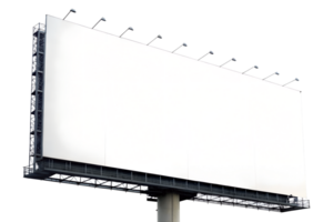 Large blank billboard isolated on transparent background png