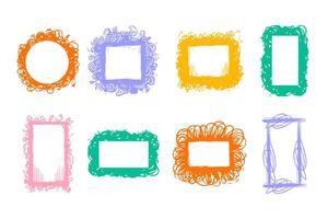 Hand drawn scribble colorful frames vector