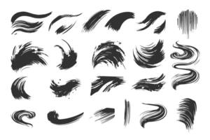 Set of hand drawn brushes. Brush strokes. Grunge design elements. Ink splashes. vector