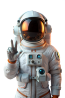 Astronaut tun in Ordnung Hand auf transparent Hintergrund, 3d machen Stil png