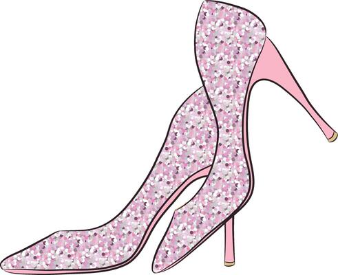 Two sparkles shoes isolated on white