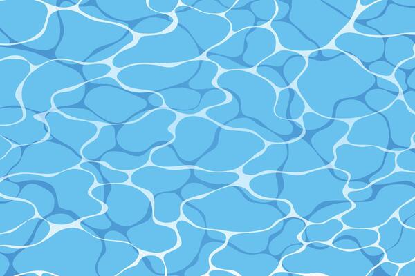 Turquoise rippled water texture background. Sea waves abstract background. Modern flat cartoon background design with tranquil turquoise ripples. Summer vacation backdrop