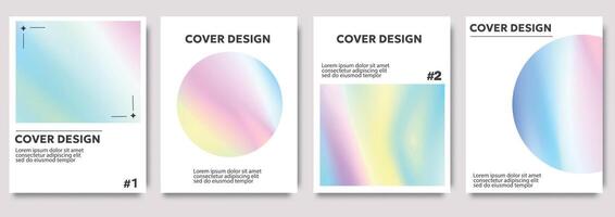 Abstract holographic cover template. Creative covers or horizontal posters in modern minimal style for corporate identity, branding, social media advertising, promo. vector