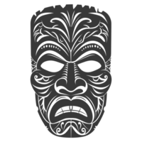 silhuett hawaiian mask svart Färg endast png