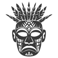silhuett hawaiian mask svart Färg endast png