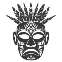 silhouette hawaïen masque noir Couleur seulement png