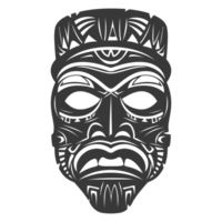 silhouet hawaiiaans masker zwart kleur enkel en alleen png