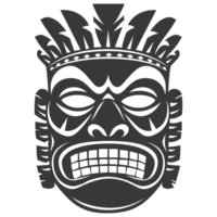 silhouet hawaiiaans masker zwart kleur enkel en alleen png