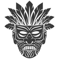 silhuett hawaiian mask svart Färg endast png