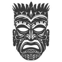 silhuett hawaiian mask svart Färg endast png