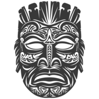 silhouet hawaiiaans masker zwart kleur enkel en alleen png