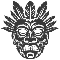 silhouet hawaiiaans masker zwart kleur enkel en alleen png