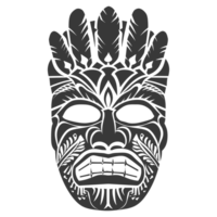 silhuett hawaiian mask svart Färg endast png