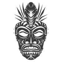 silhouet hawaiiaans masker zwart kleur enkel en alleen png