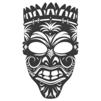 silhouet hawaiiaans masker zwart kleur enkel en alleen png