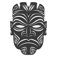 silhouet hawaiiaans masker zwart kleur enkel en alleen png