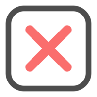 Crossmark Box Outline Icon png