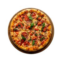 köstlich Scheiben von Mozzarella Pizza auf transparent Hintergrund png