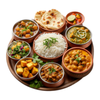 Indian cuisine on transparent background png