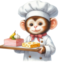 macaco chefe de cozinha desenho animado png