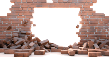 Hole in the brick wall, texture background png