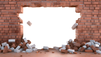 Hole in the brick wall, texture background png