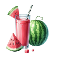 watermelon and glass of juice png