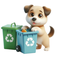 chien en portant recyclage png