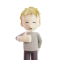 Man Showing Thumb Up 3d Character png