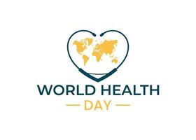 world health day illustration logo design , Simple illustration of health day with flat colors vector