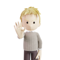 Man Angry Stop Gesture 3d Character png