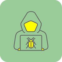 Hacker Filled Yellow Icon vector