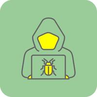 Hacker Filled Yellow Icon vector