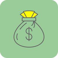 Money bag Filled Yellow Icon vector