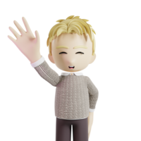 Man Waving 3d Character png