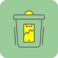 Garbage Filled Yellow Icon vector