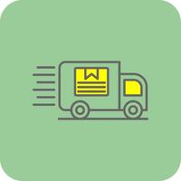 Delivery Truck Filled Yellow Icon vector