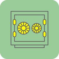 Safe Filled Yellow Icon vector