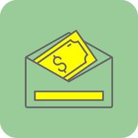 salario lleno amarillo icono vector