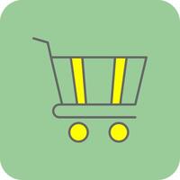 Shopping Cart Filled Yellow Icon vector
