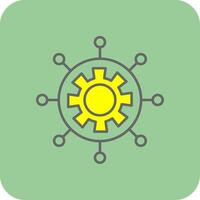 Setting Filled Yellow Icon vector
