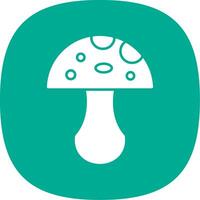 Mushroom Glyph Curve Icon vector