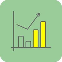Bar Chart Filled Yellow Icon vector