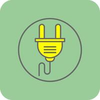 Plug Filled Yellow Icon vector