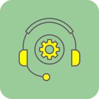 Technical Support Filled Yellow Icon vector