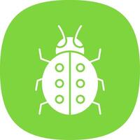 Ladybug Glyph Curve Icon vector