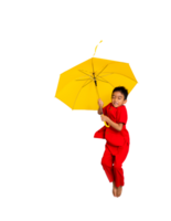 peu garçon mode souriant enfant dans rouge chinois robe, style et mode des idées pour les enfants. chinois Nouveau année png