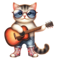 katt spelar gitarr png