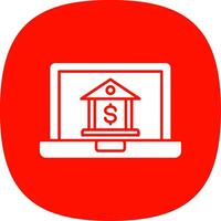 Online Banking Glyph Curve Icon vector