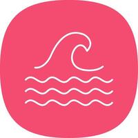 Wave Glyph Curve Icon vector